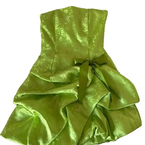 Jessica Mcclintock Gunne Sax Green Brocade Bridesmaids Cocktail Dress Size 6 - Picture 3 of 9